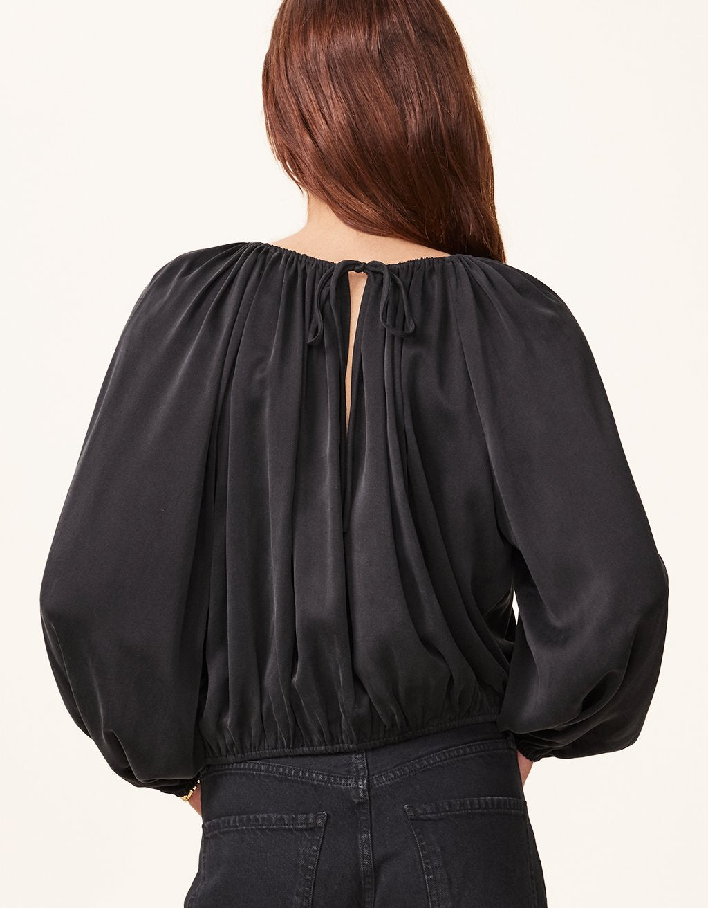 silk charmeuse balloon blouse