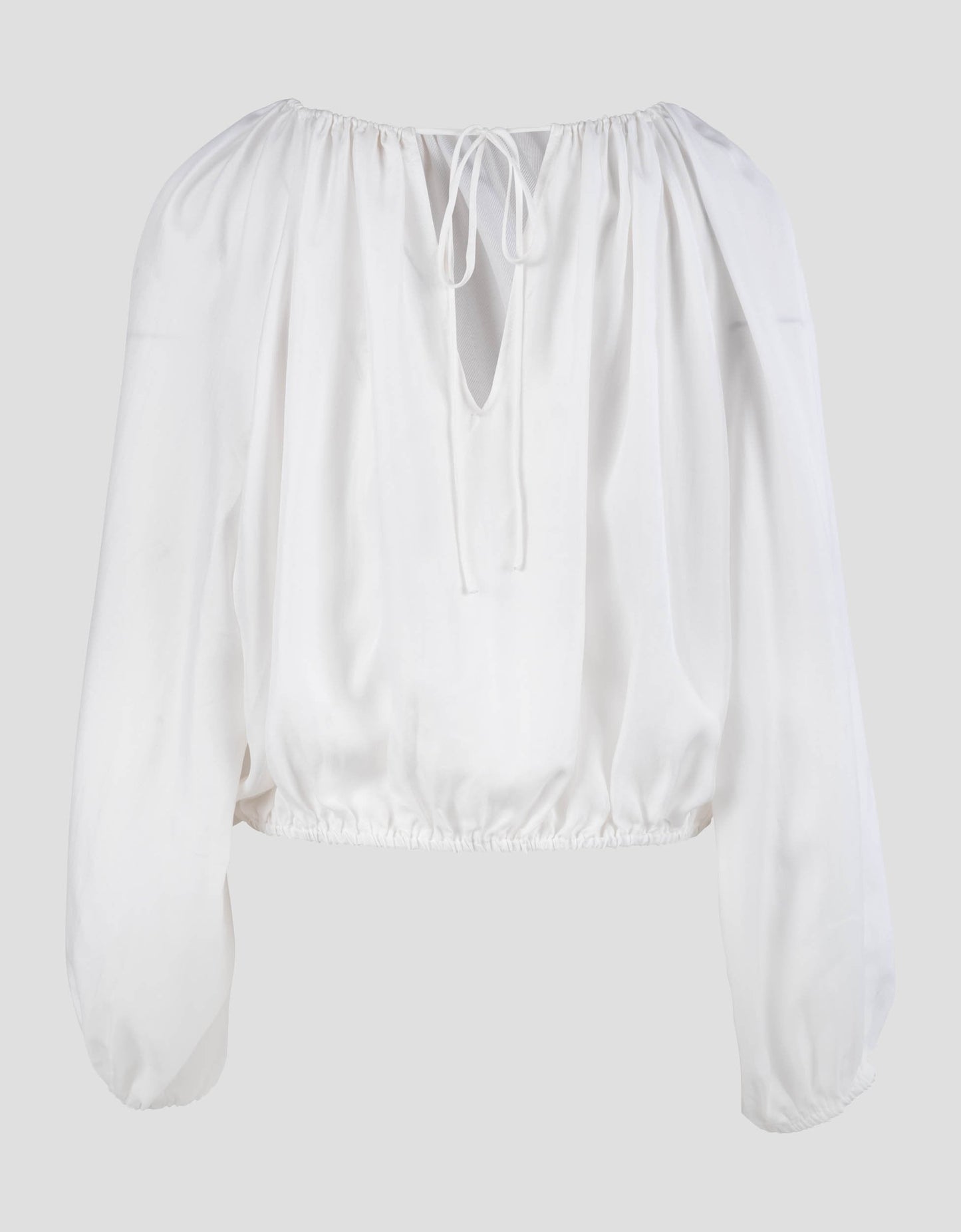 silk balloon blouse