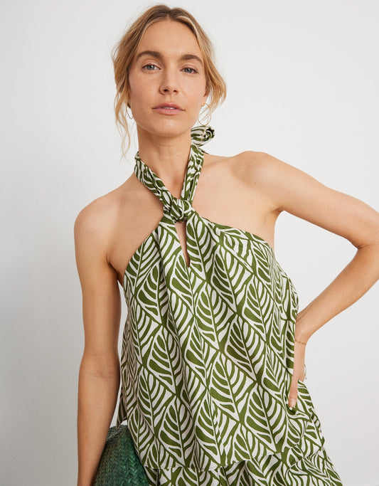 silk tie halter top