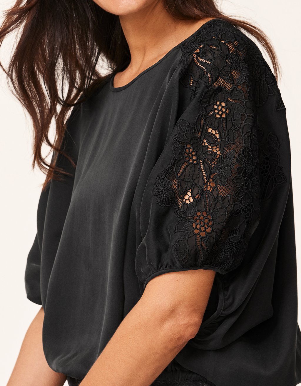 silk lace bubble top