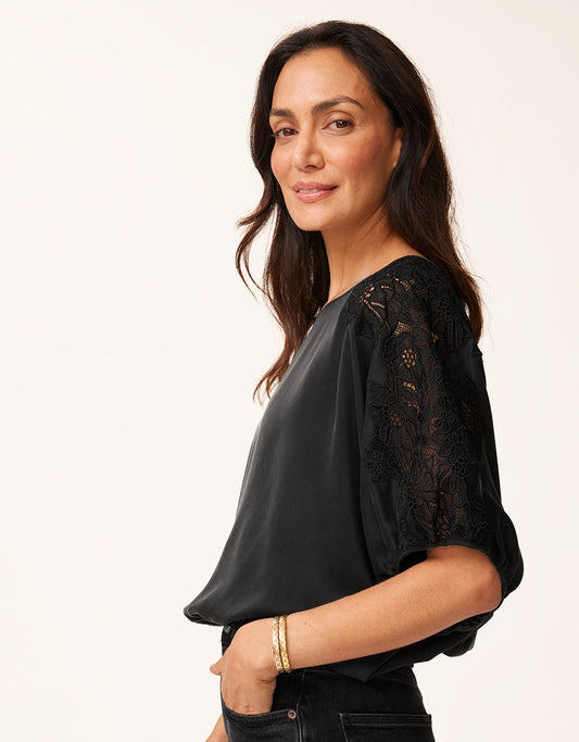 silk lace bubble top
