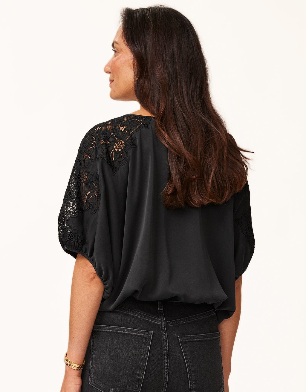 silk lace bubble top
