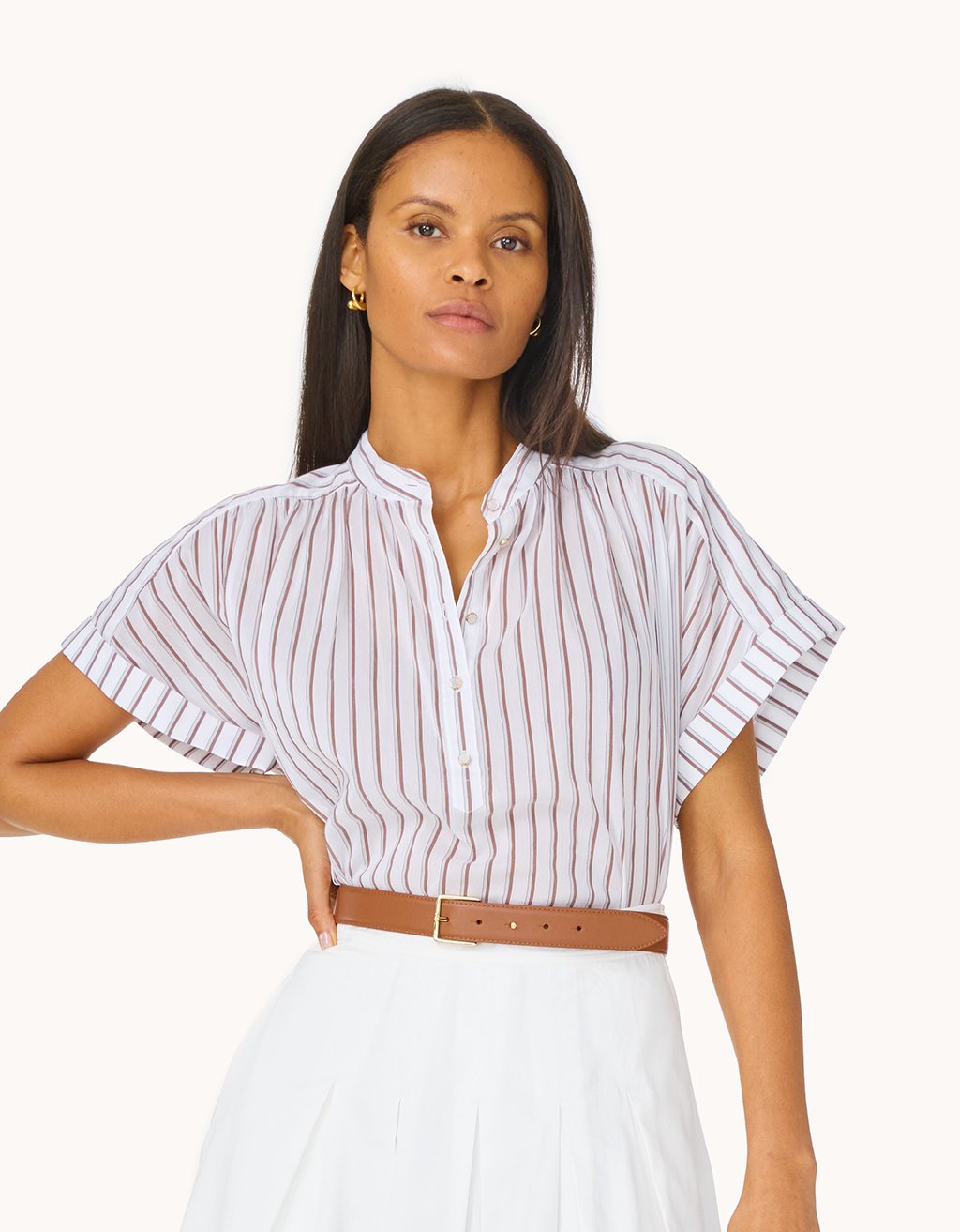 cotton silk popover top