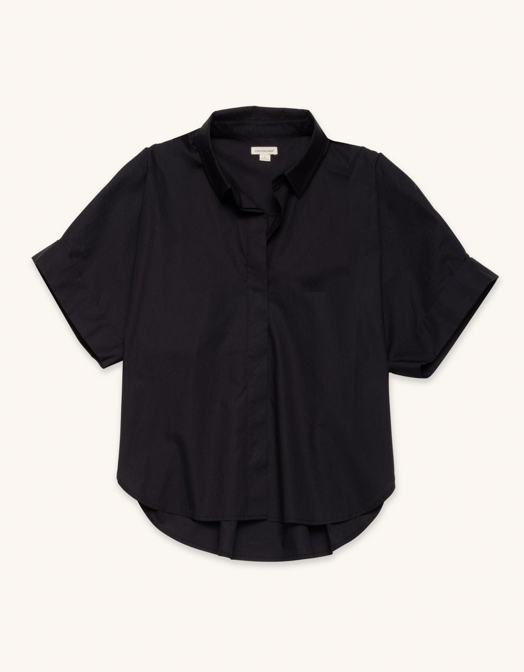 poplin short sleeve button down shirt
