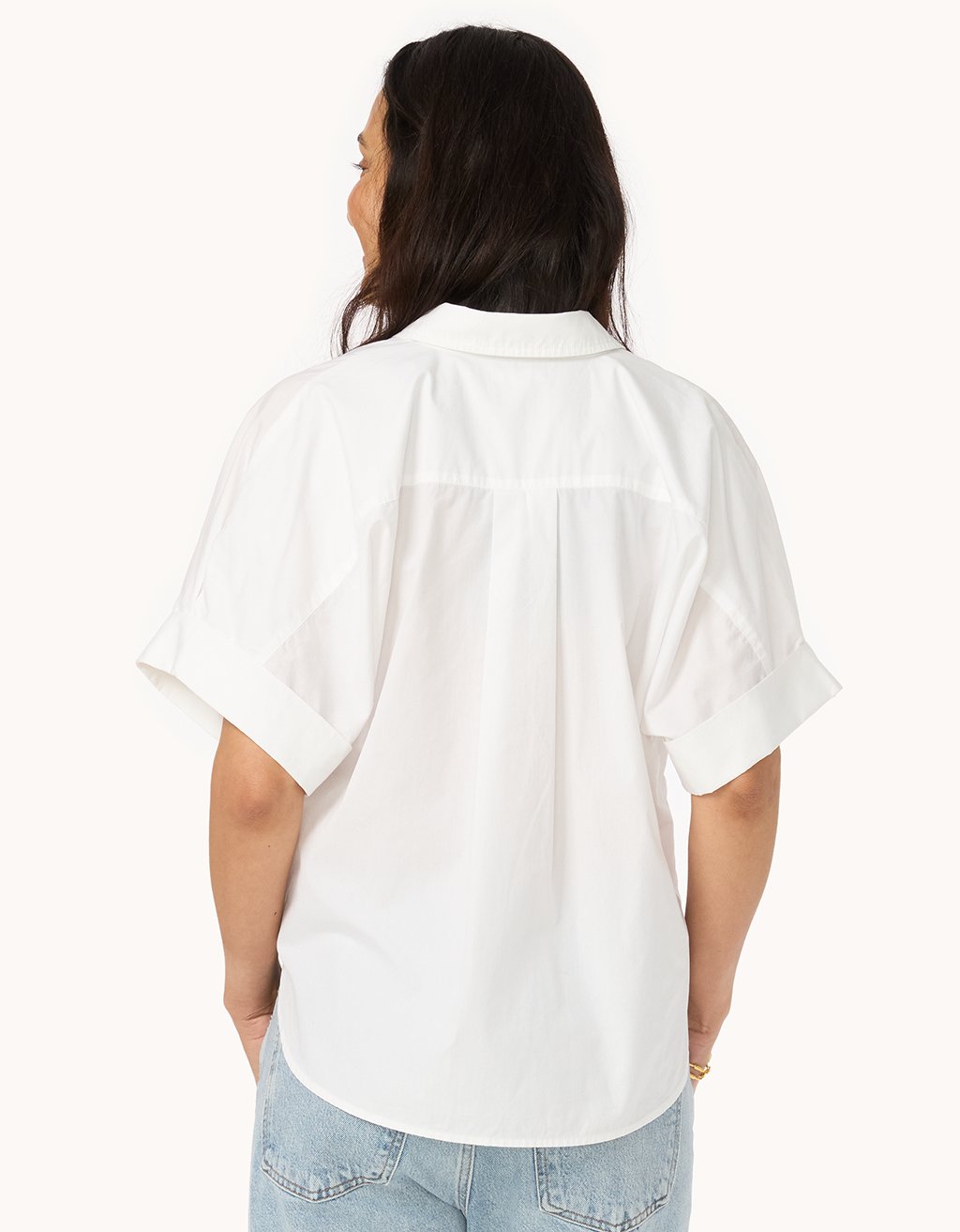 poplin short sleeve button down shirt