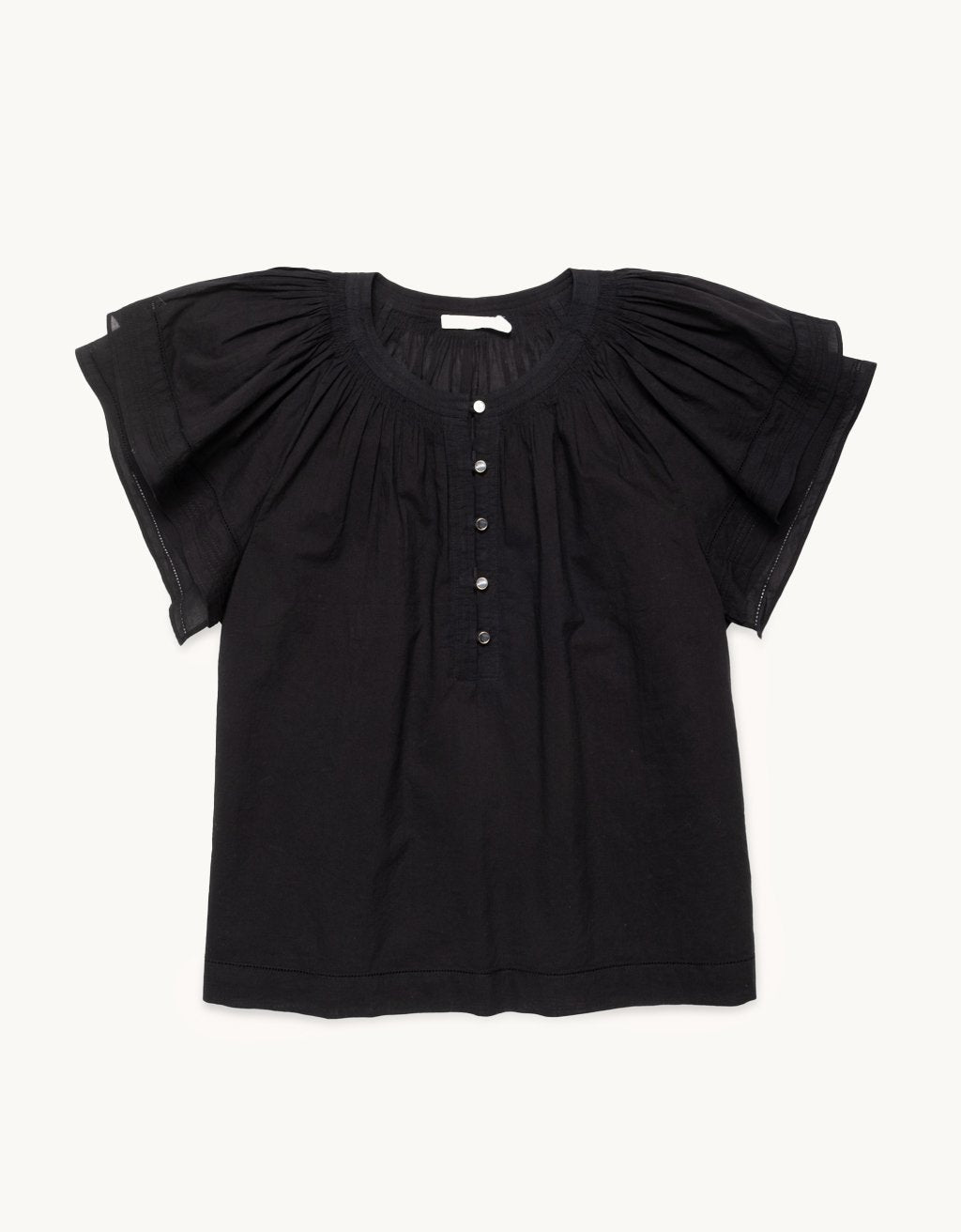 cotton voile flutter sleeve blouse
