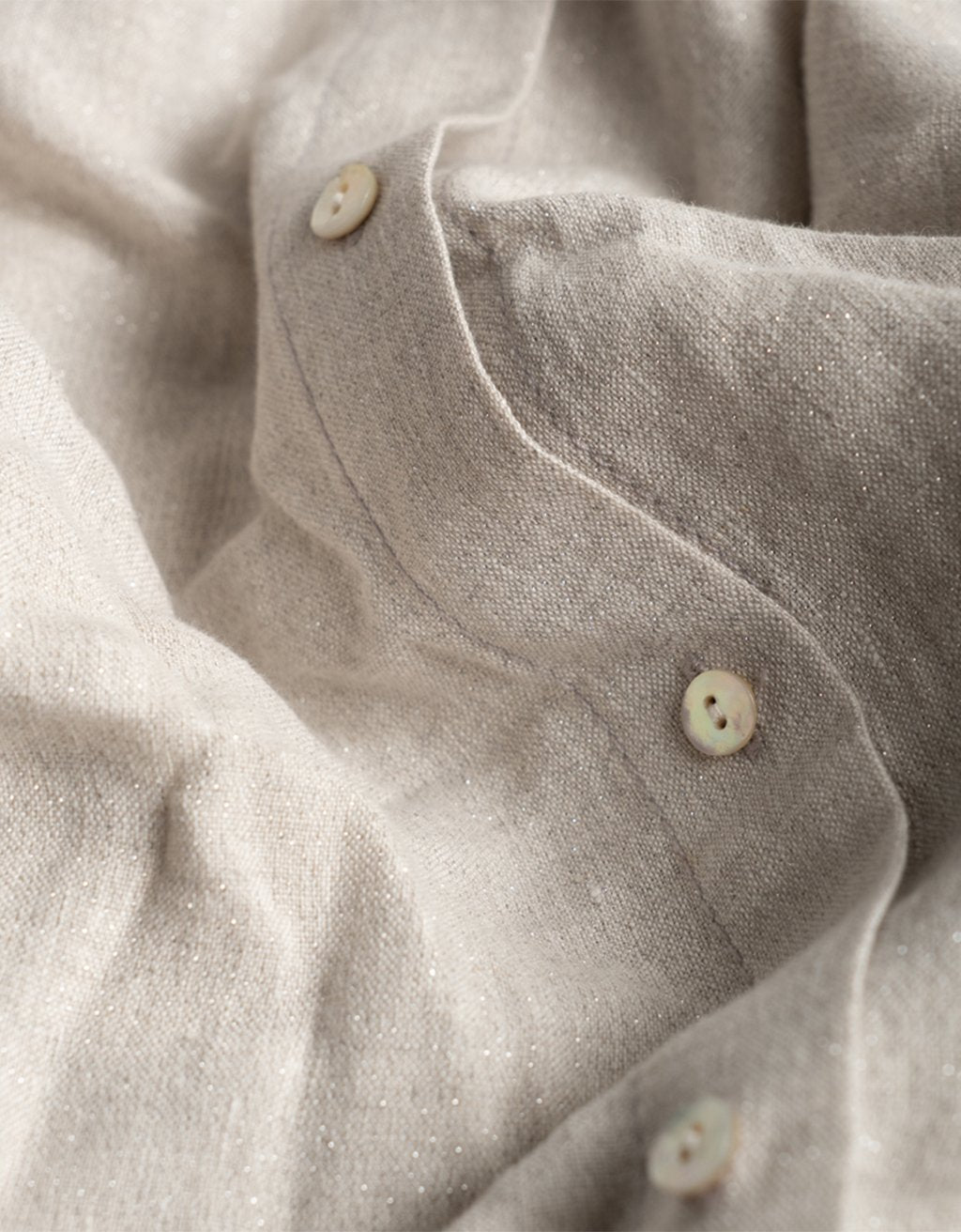 shimmer linen button down