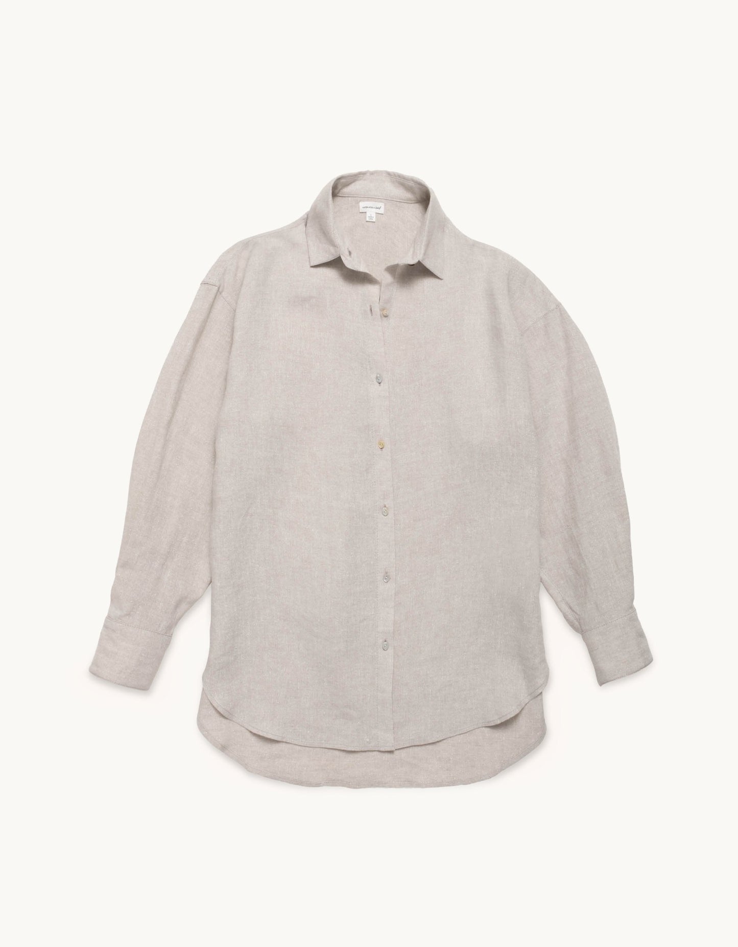 shimmer linen button down
