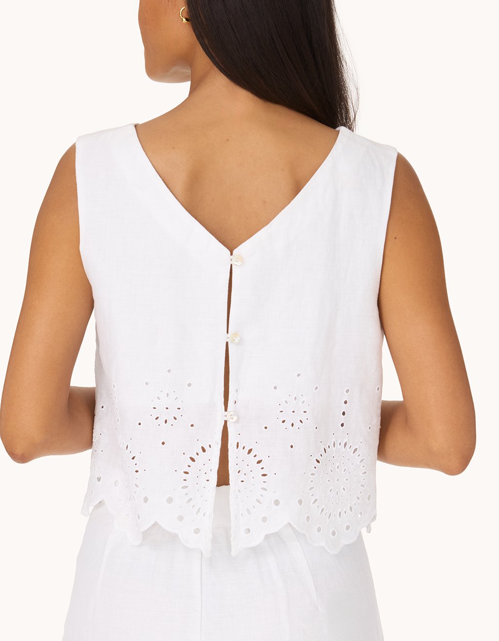 embroidered linen tank