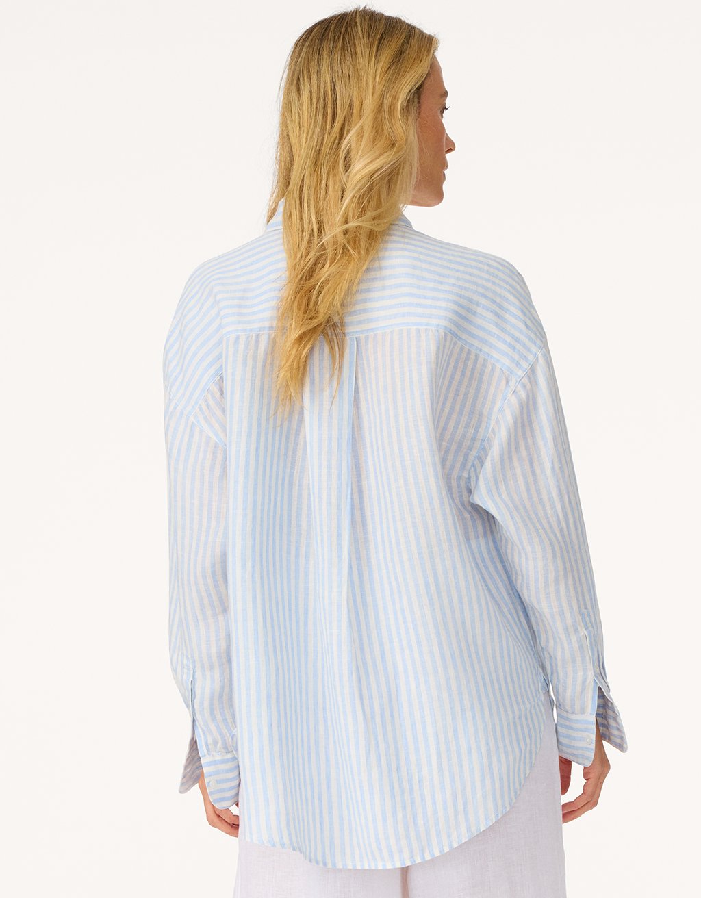 striped linen button down