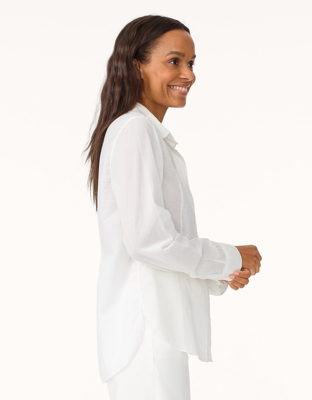 shrunken tuxedo voile shirt