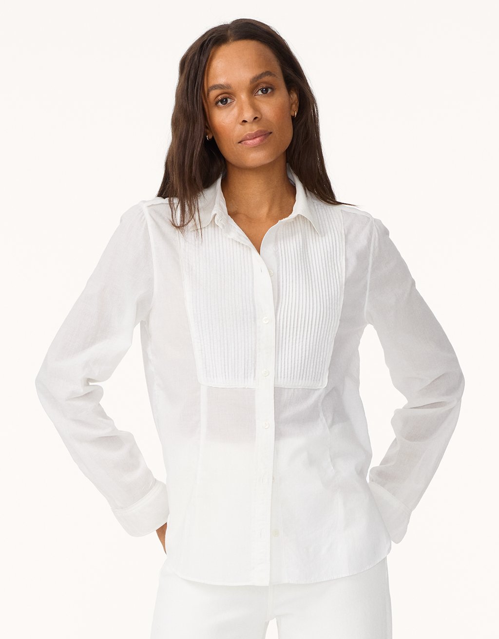 shrunken tuxedo voile shirt