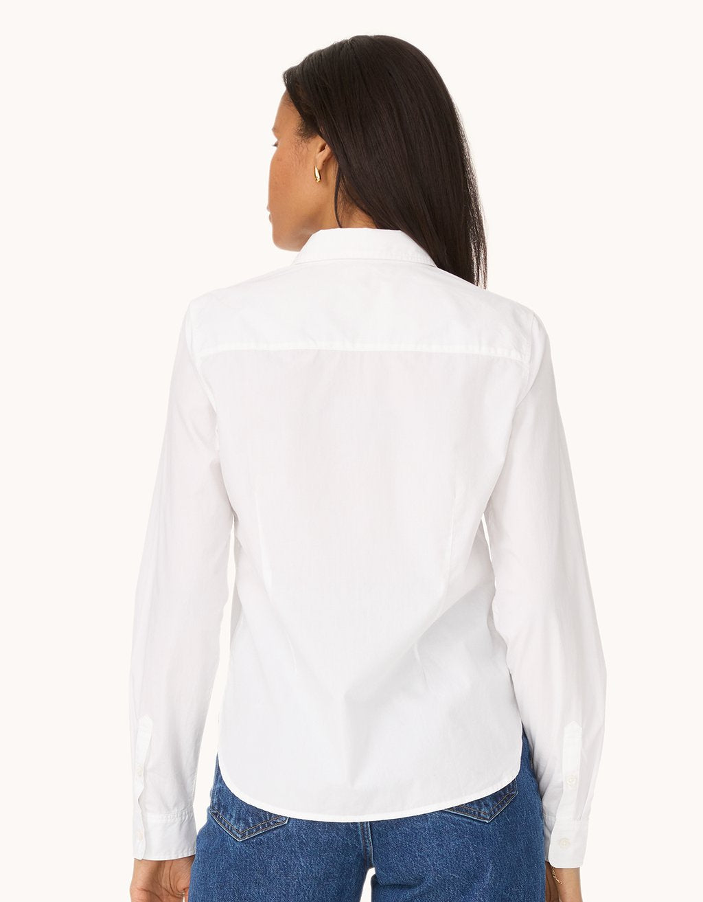 shrunken stretch poplin boyfriend shirt