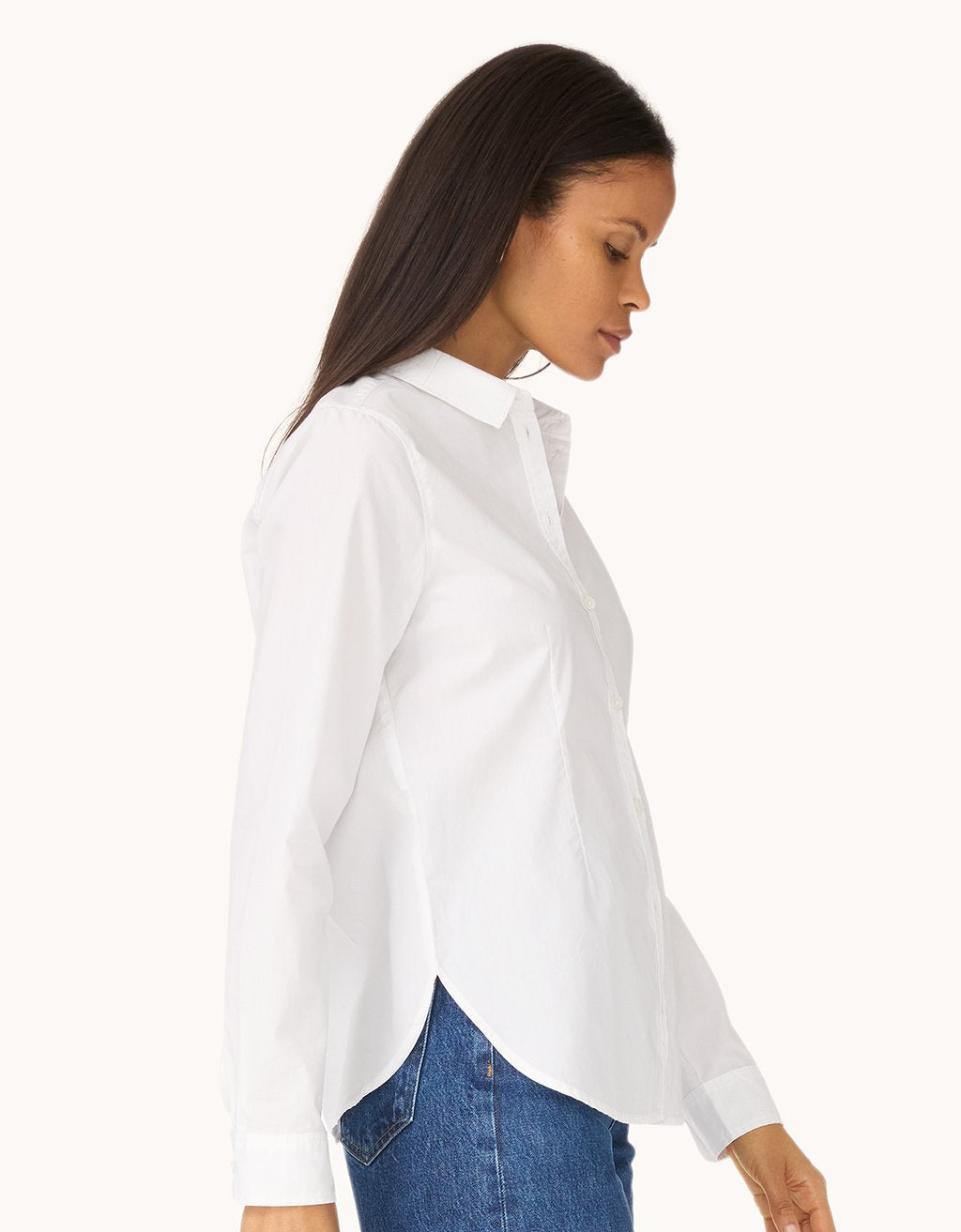 shrunken stretch poplin boyfriend shirt