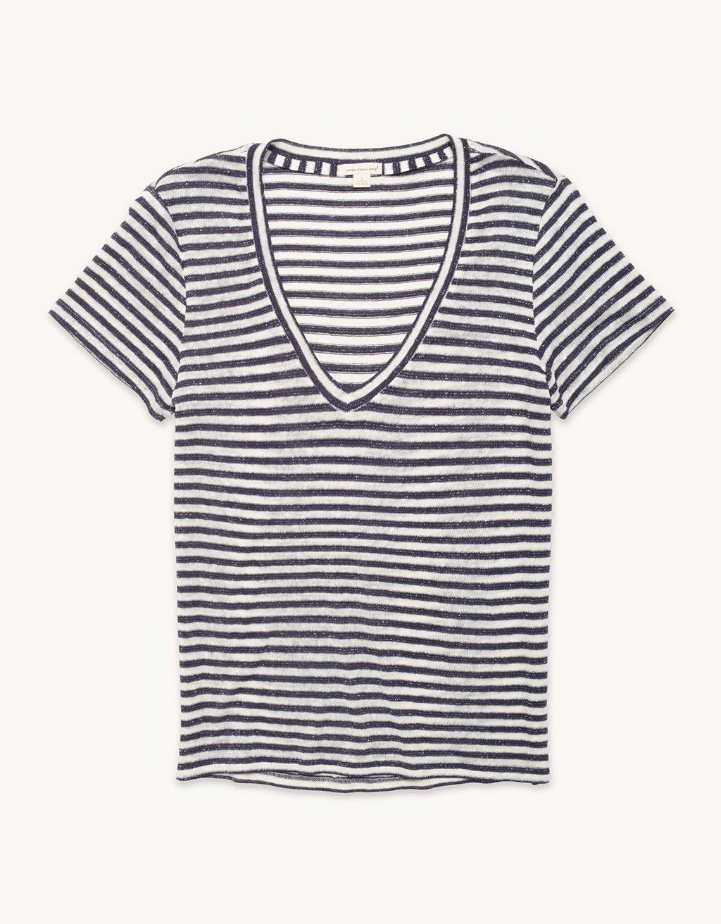shimmer stripe linen blend tee
