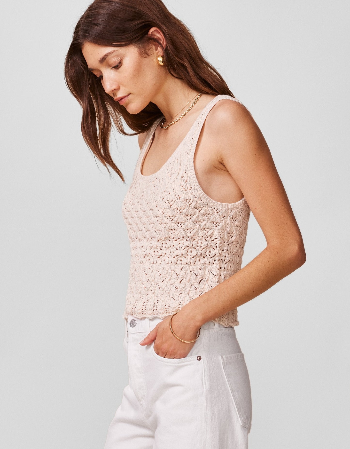 textured sweater tank