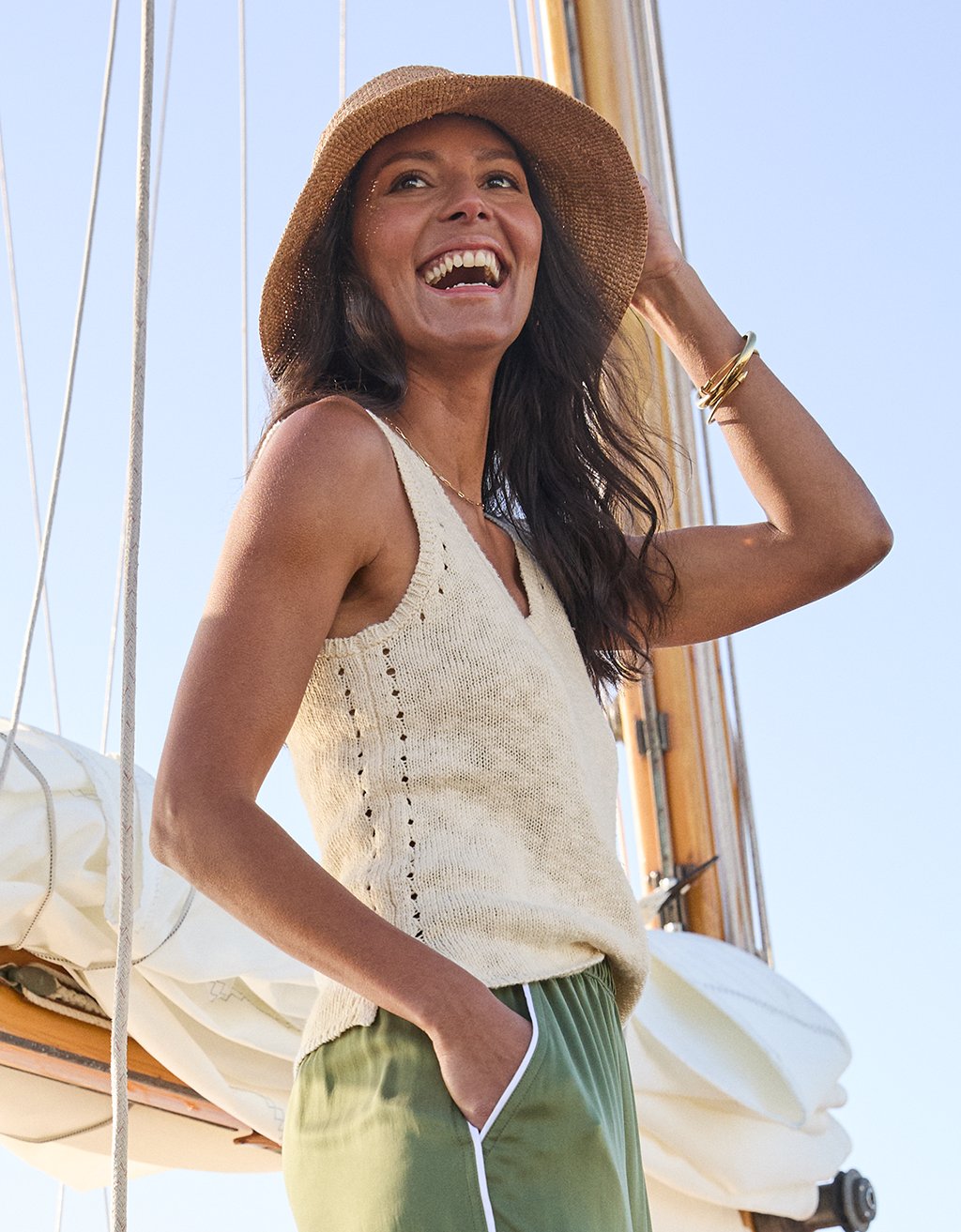 cotton linen beach tank