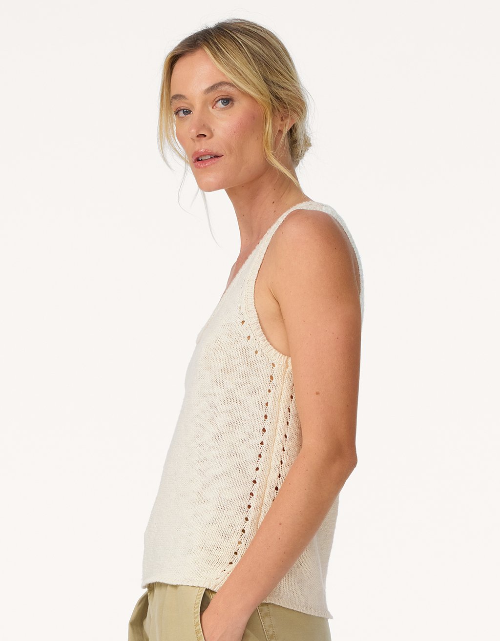 cotton linen beach tank