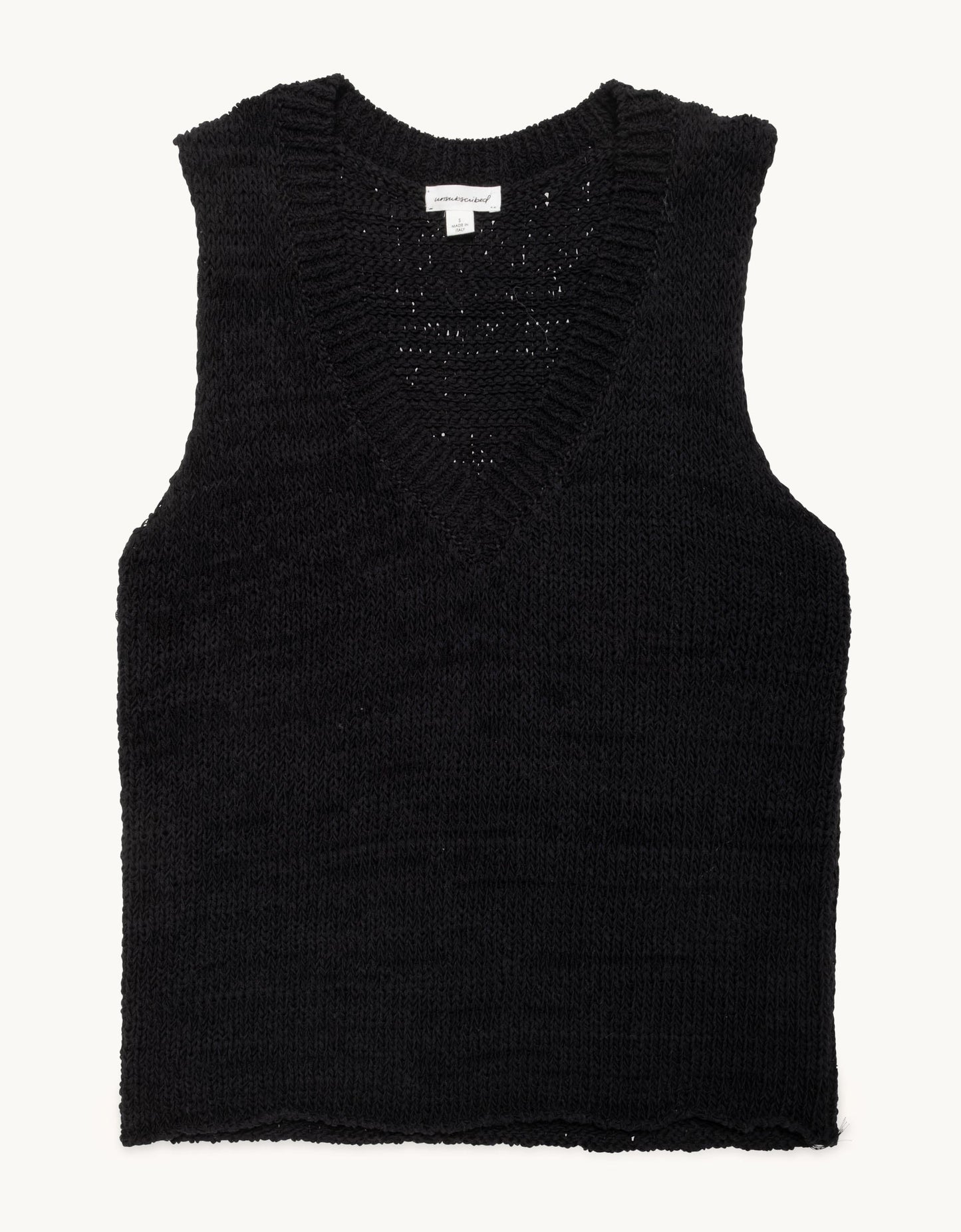 sleeveless cotton v neck sweater