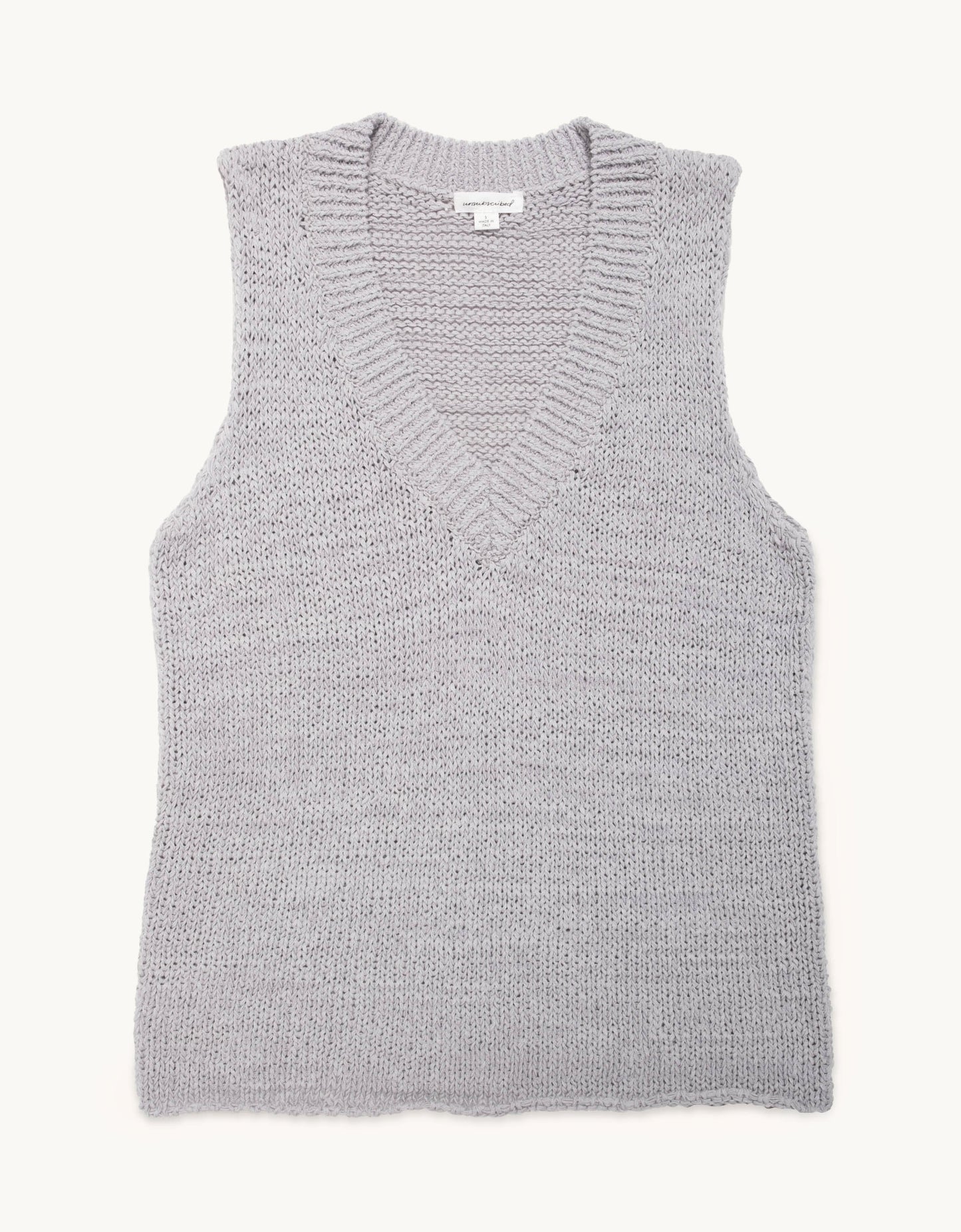 sleeveless cotton v neck sweater