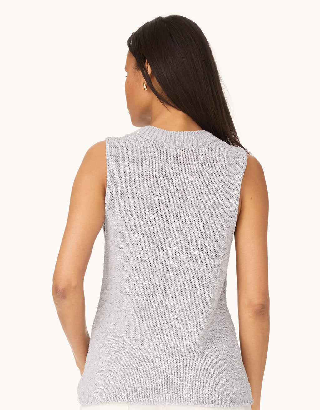 sleeveless cotton v neck sweater