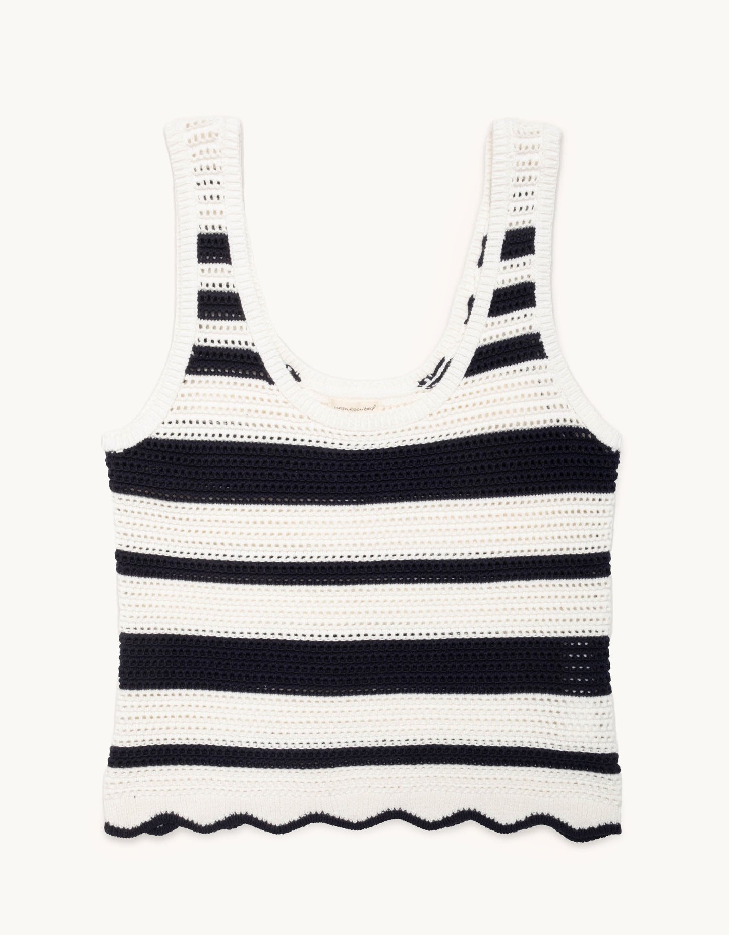 scalloped stripe sweater tank