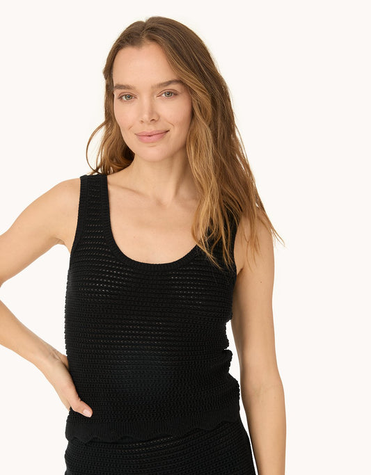 scalloped sweater tank
