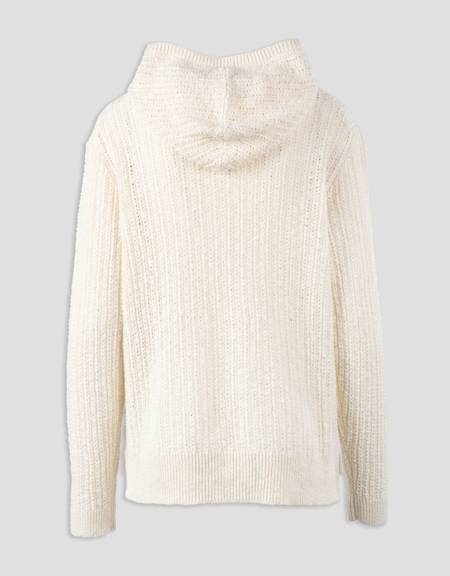 pointelle knit hoodie