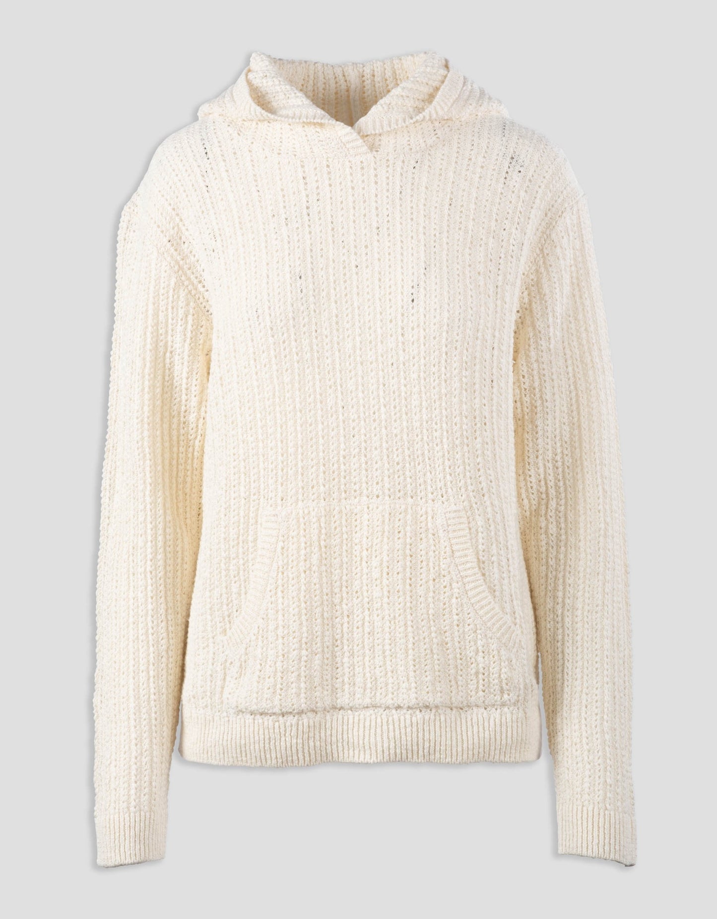 pointelle knit hoodie