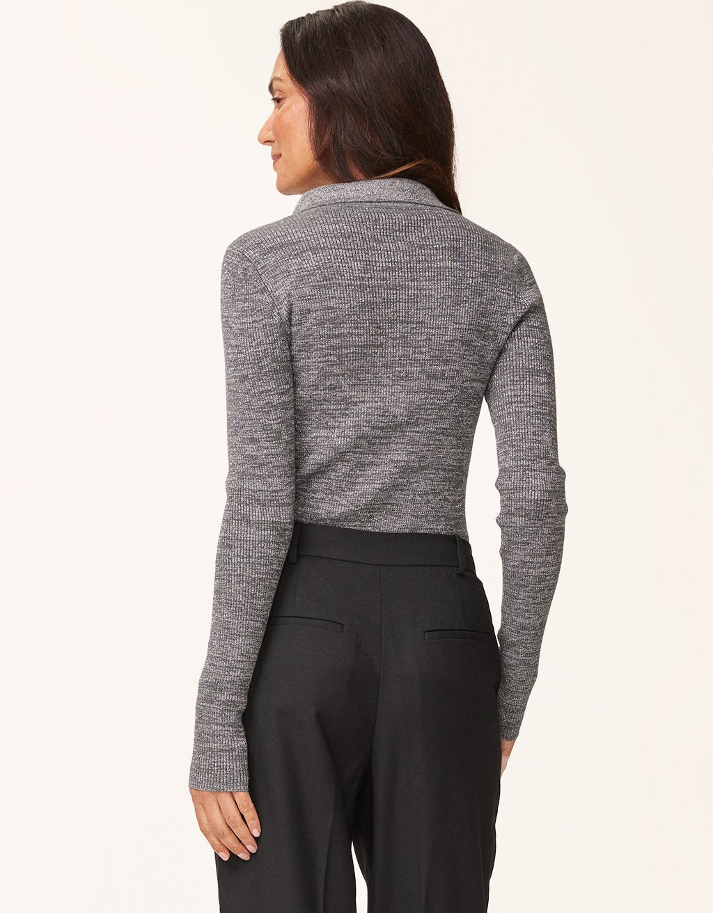 shimmer polo sweater