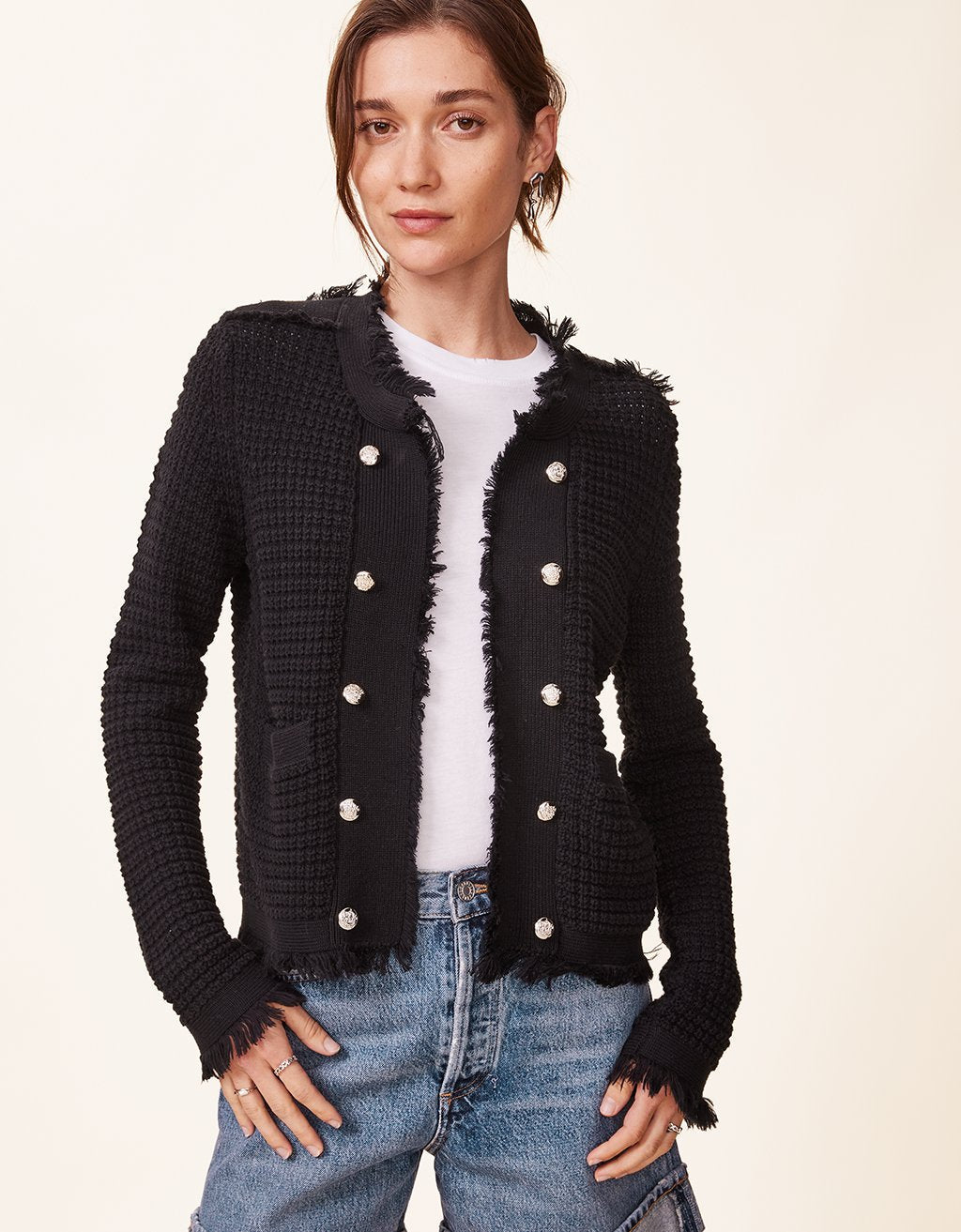 kerri rosenthal beau-lero fringe cardigan