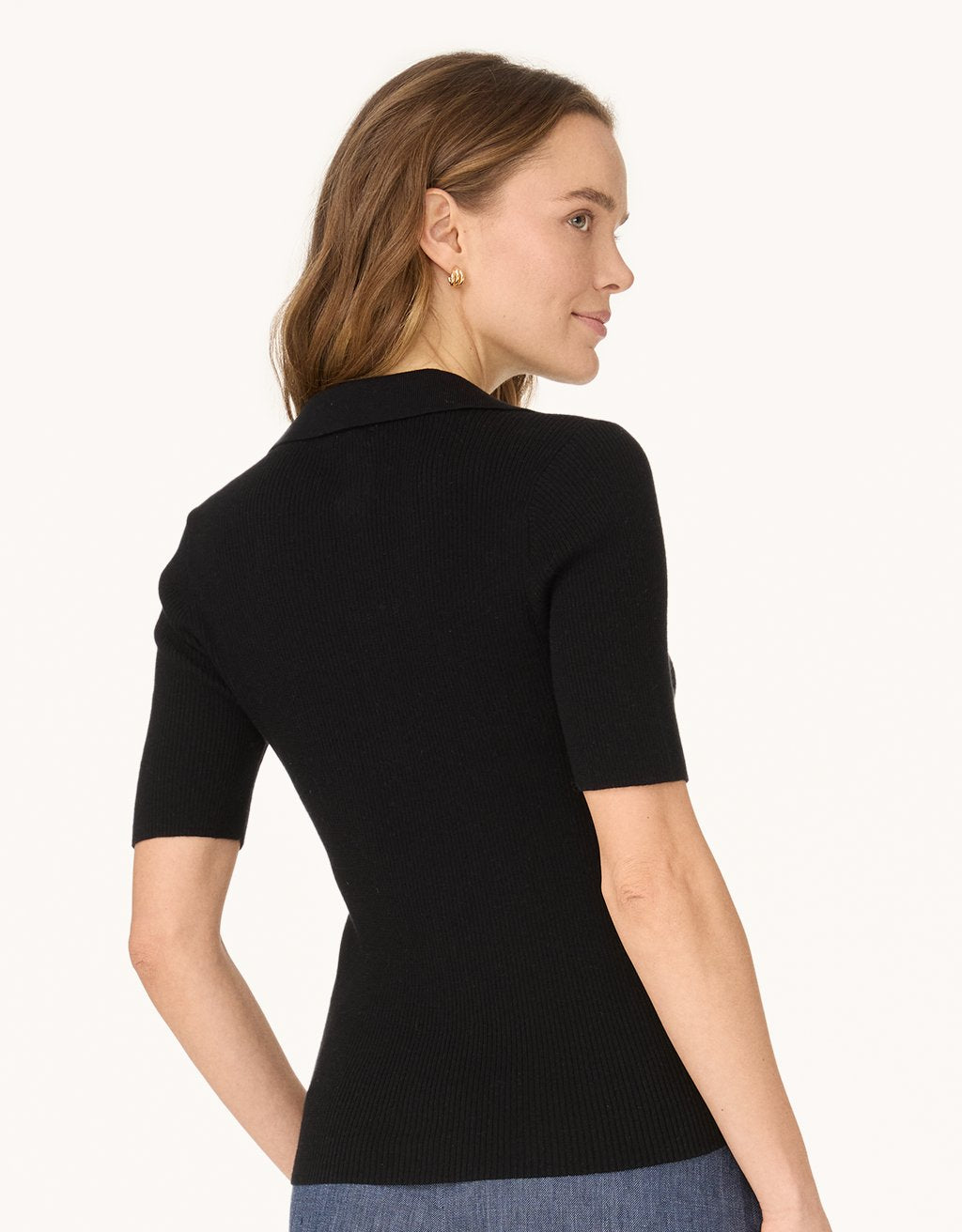organic cotton cashmere polo sweater