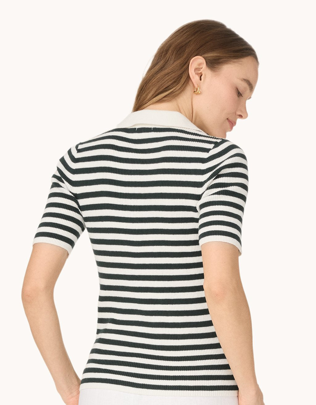 organic cotton cashmere polo sweater