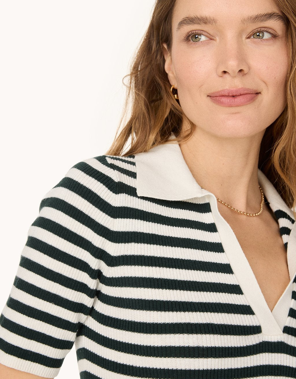 organic cotton cashmere polo sweater