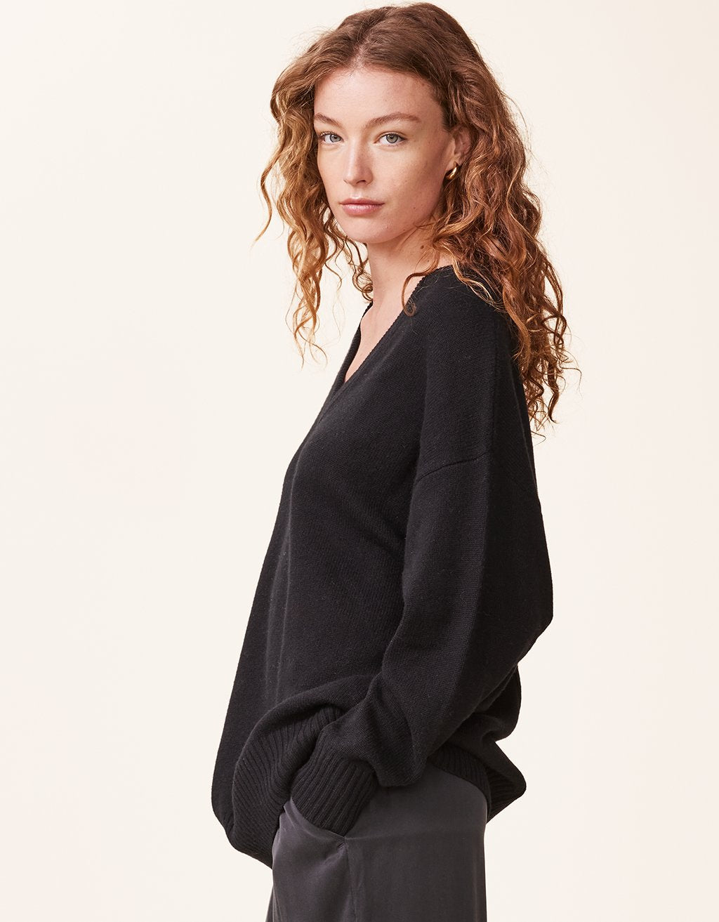 cashmere v neck pullover sweater