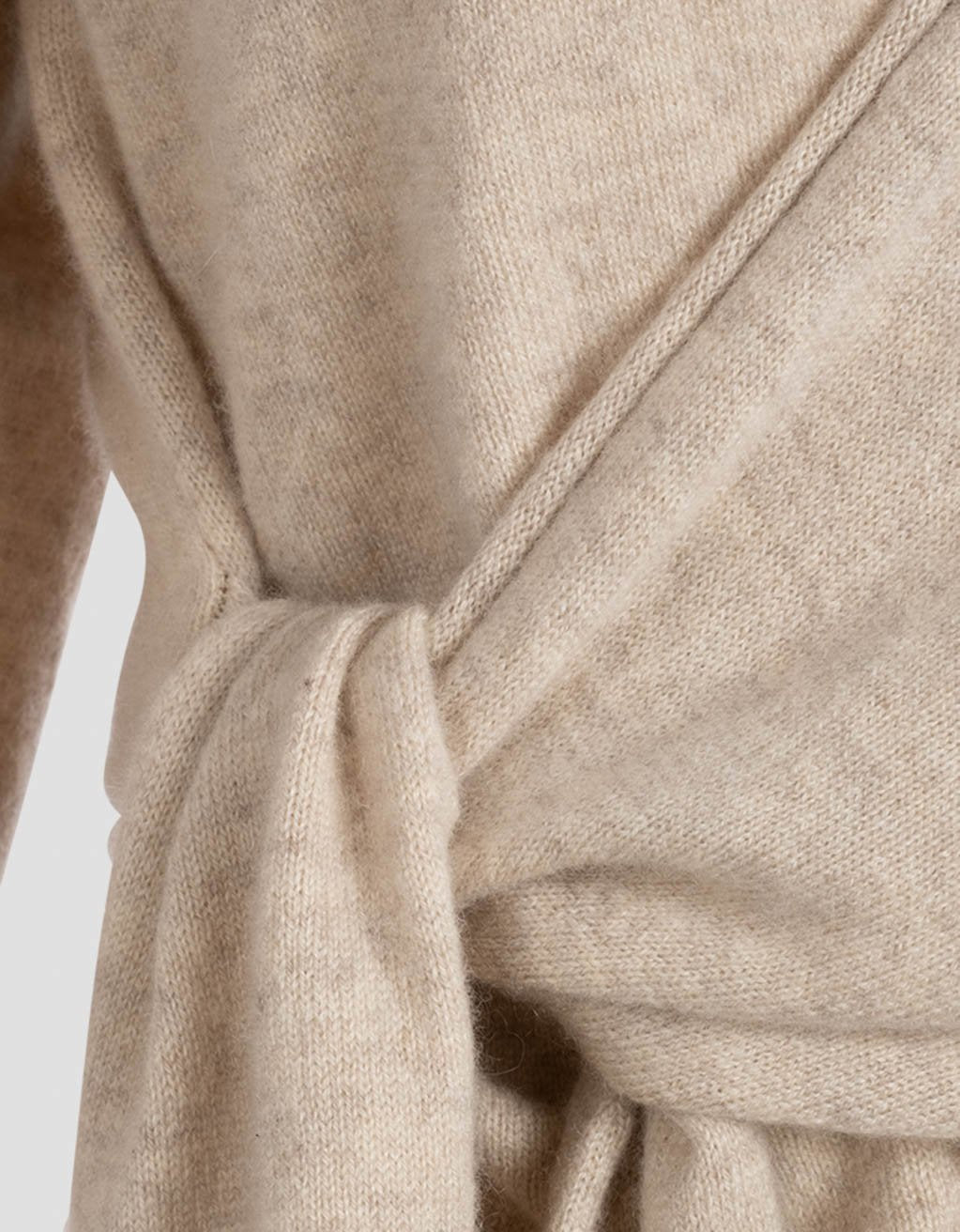 cashmere tie waist sweater