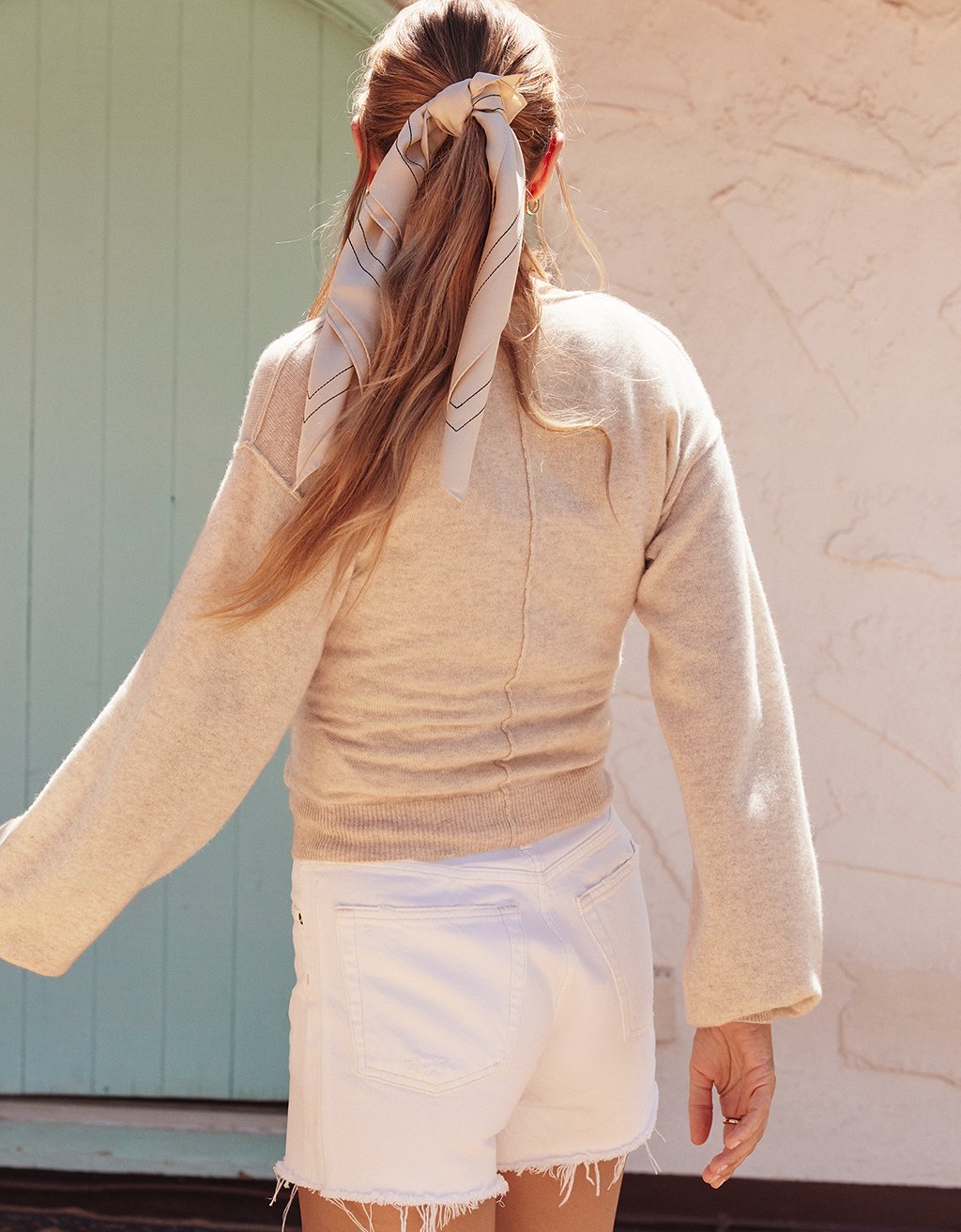 cashmere tie waist sweater