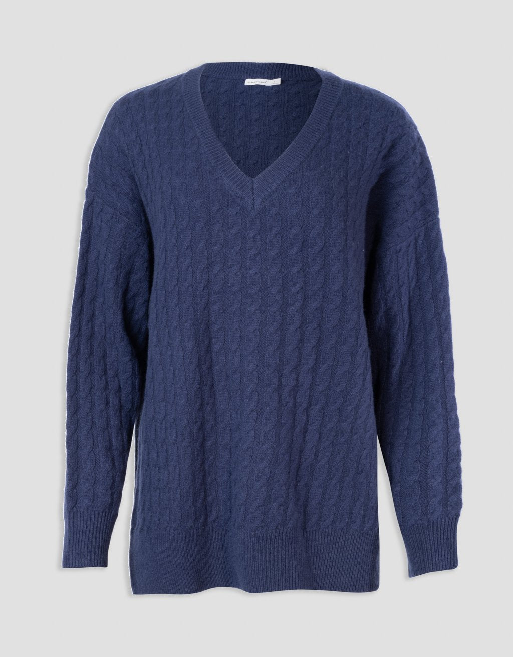 cashmere cable v neck pullover