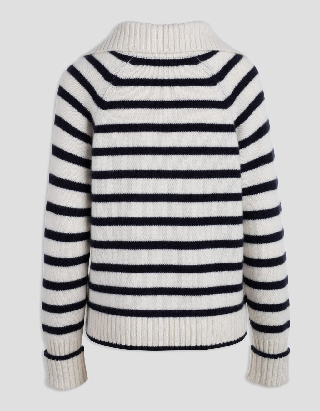 striped cashmere polo sweater