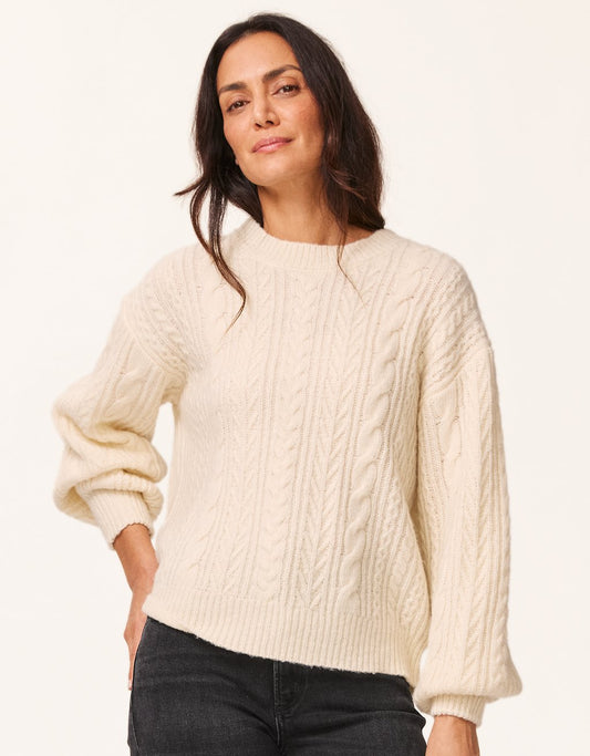 wool cotton cable sweater