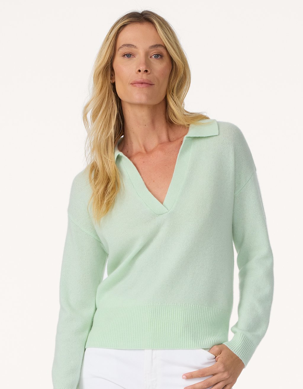 cashmere polo sweater