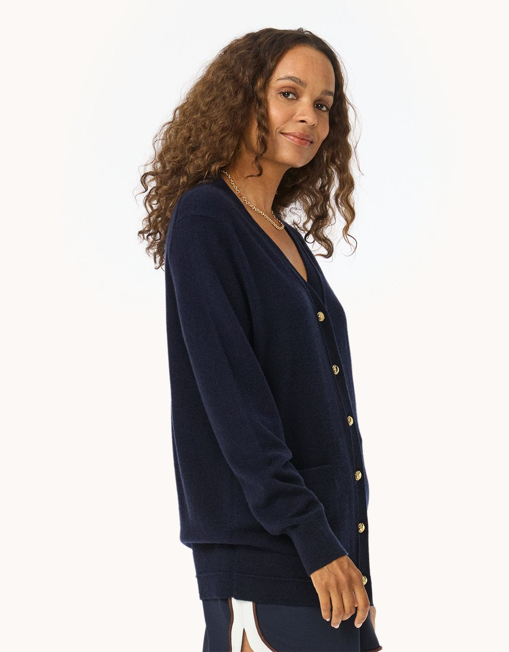Everyday-Weight Cashmere Boyfriend Cardigan