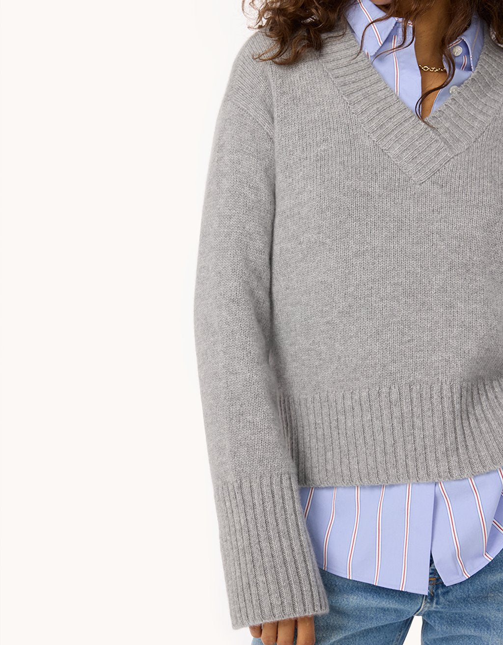 Winter-Weight Cashmere V-Neck Sweater