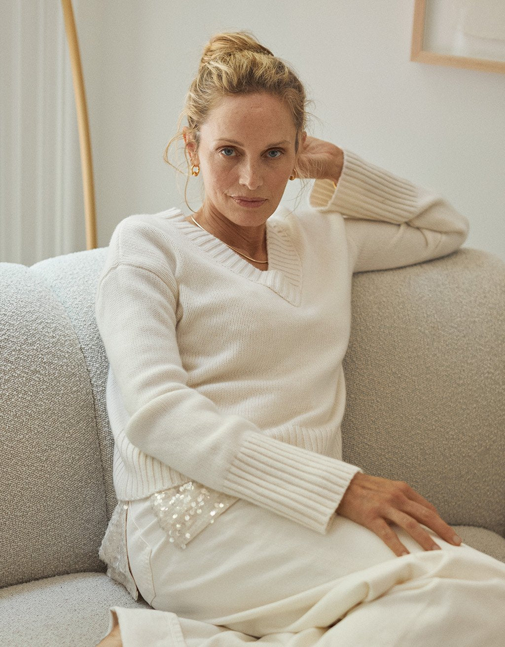 Winter-Weight Cashmere V-Neck Sweater