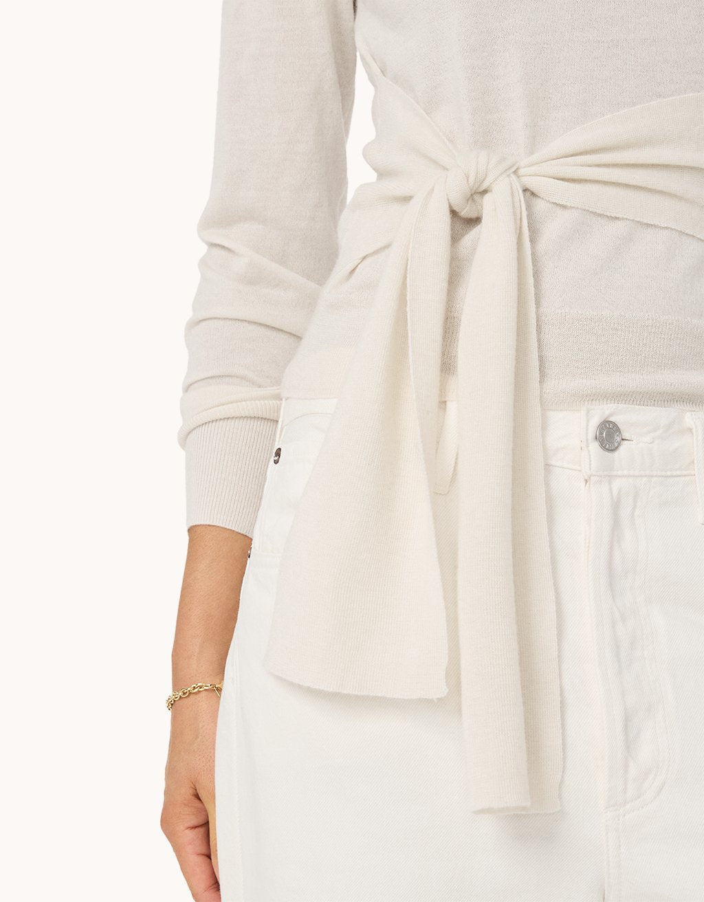 Whisper-Weight Cashmere Tie Waist Sweater