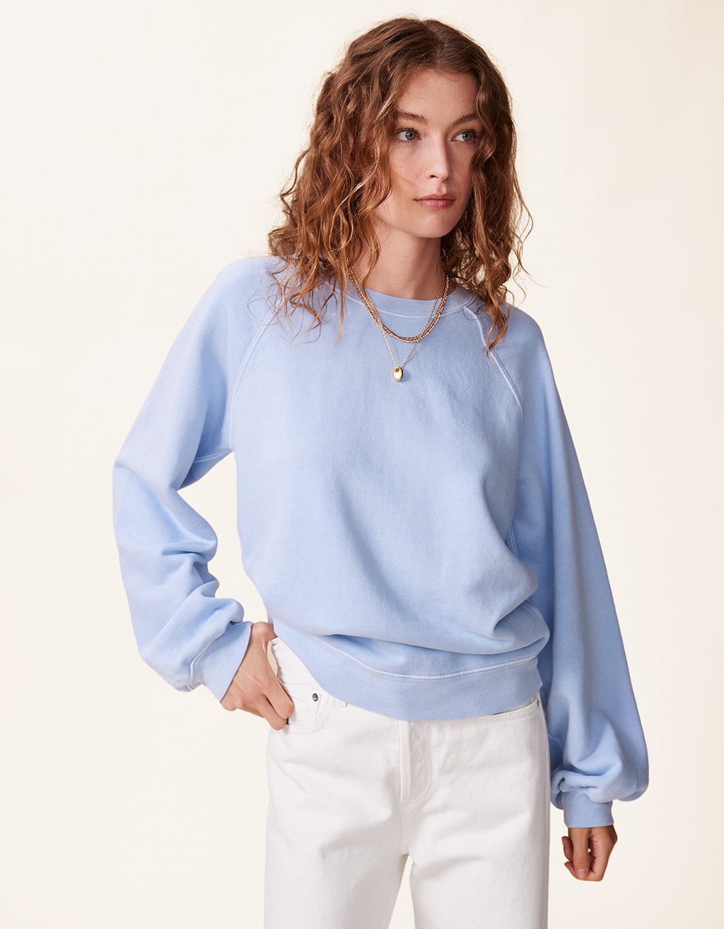raglan french terry crewneck sweatshirt