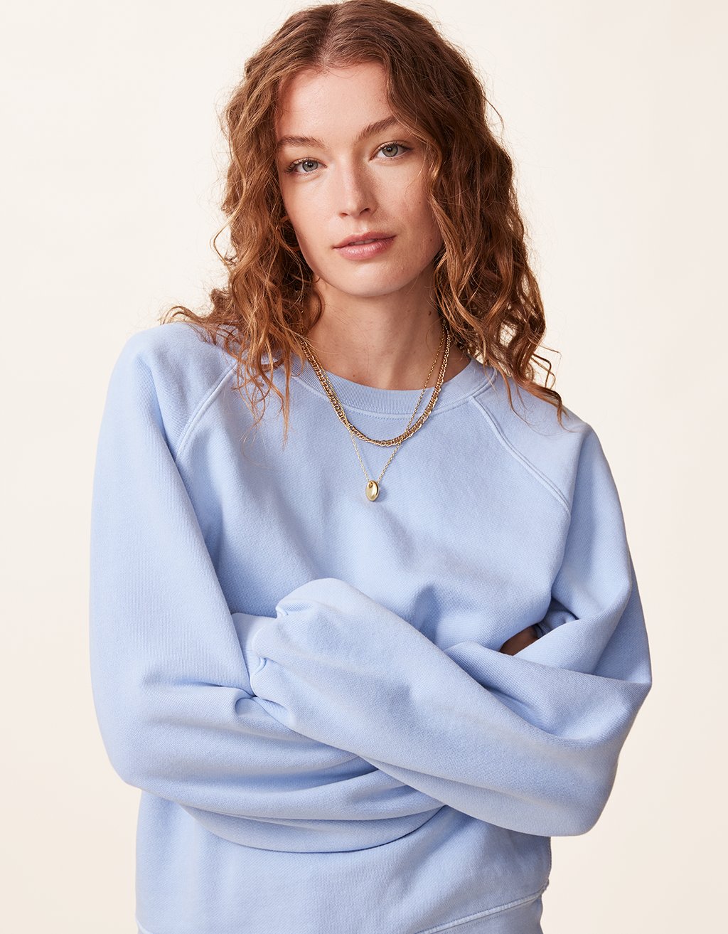 raglan french terry crewneck sweatshirt