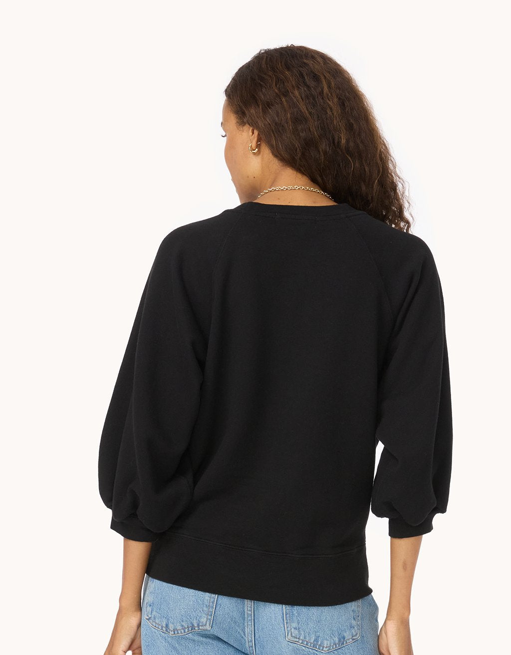 French Terry Puff Sleeve Sweatshirt