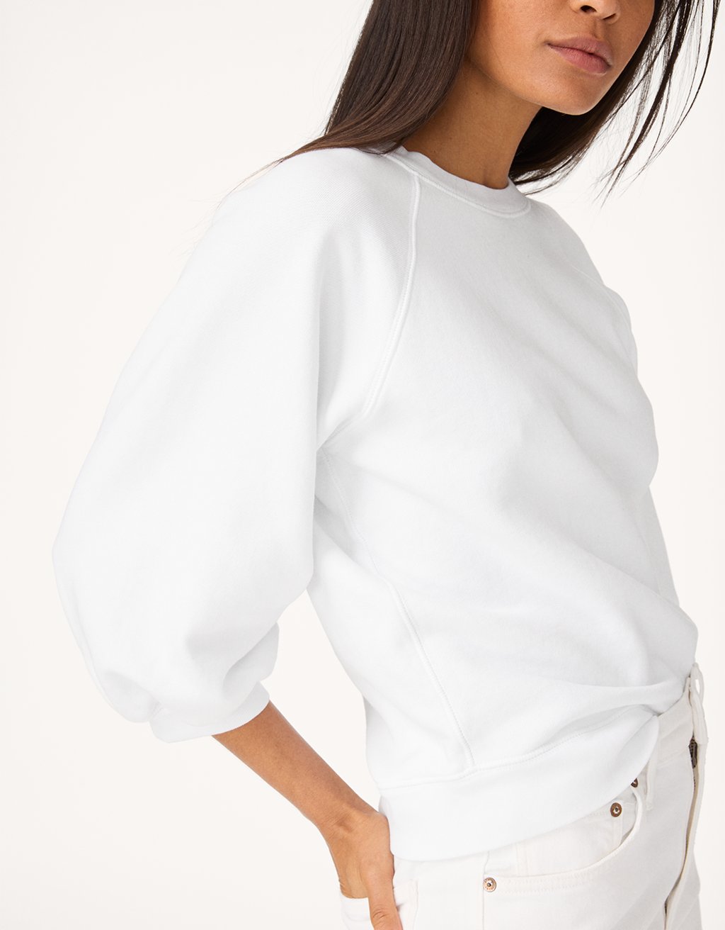 french terry puff sleeve sweatshirt