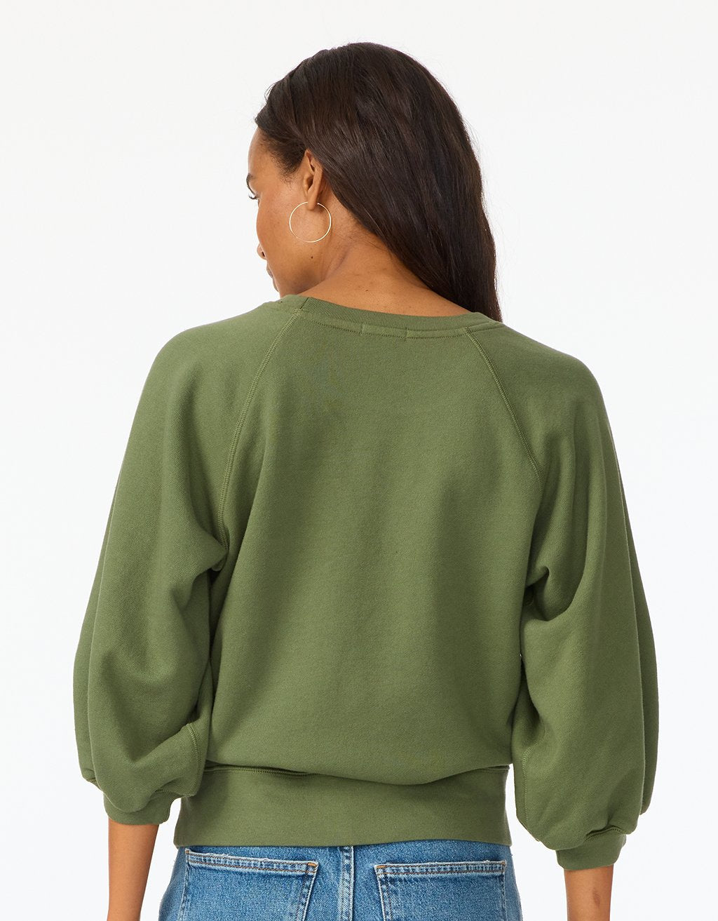 french terry puff sleeve sweatshirt